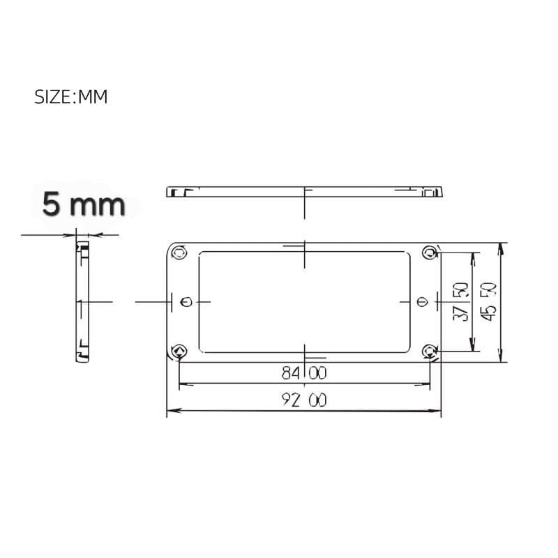 فریم پیکاپ هامباکر فلت (Flat) گیتار الکتریک رنگ کرم 5×5 میلی متری — تصویر ۲