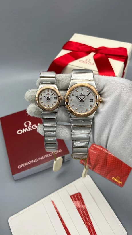 ساعت مچی امگا کانسلیشن | Omega Constellation | نقره ای-طلایی صفحه سفید رپلیکا ایتالیا — تصویر ۲