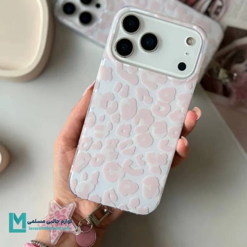 قاب گوشی فانتزی پلنگی مینیمال صورتی کد C3679 | لوازم جانبی مسلمی
