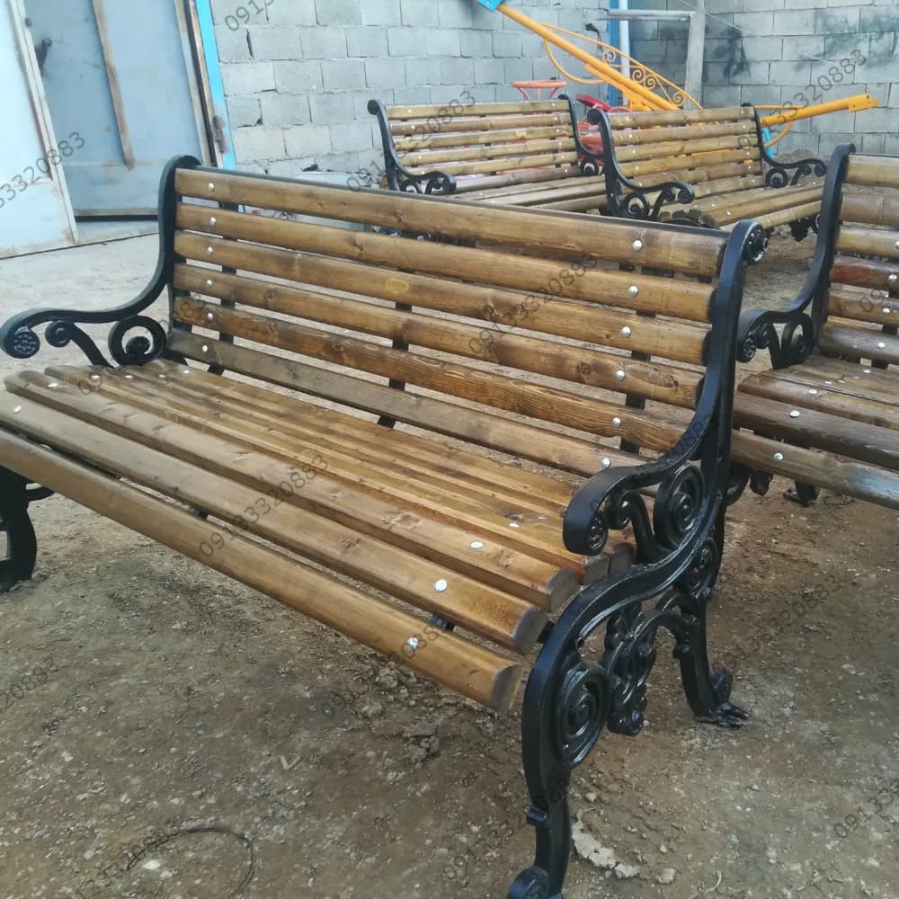 نیمکت پارکی پایه چدنی کد N8 — تصویر ۳