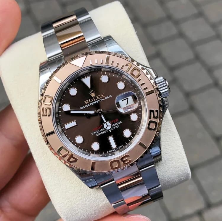ساعت مچی رولکس یات مستر | Rolex Yacht-Master | نقره ای-رزگلد صفحه شکلاتی رپلیکا ایتالیا
