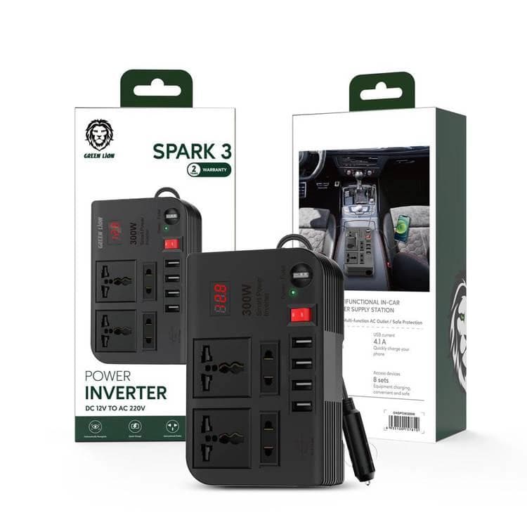 مبدل برق خودرو گرین لاین مدل Spark 3 Power Inverter 300W — تصویر ۲