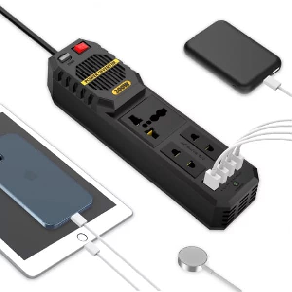 مبدل برق و شارژر خودرو گرین لاین Stark Plus Power Inverter 200W — تصویر ۳
