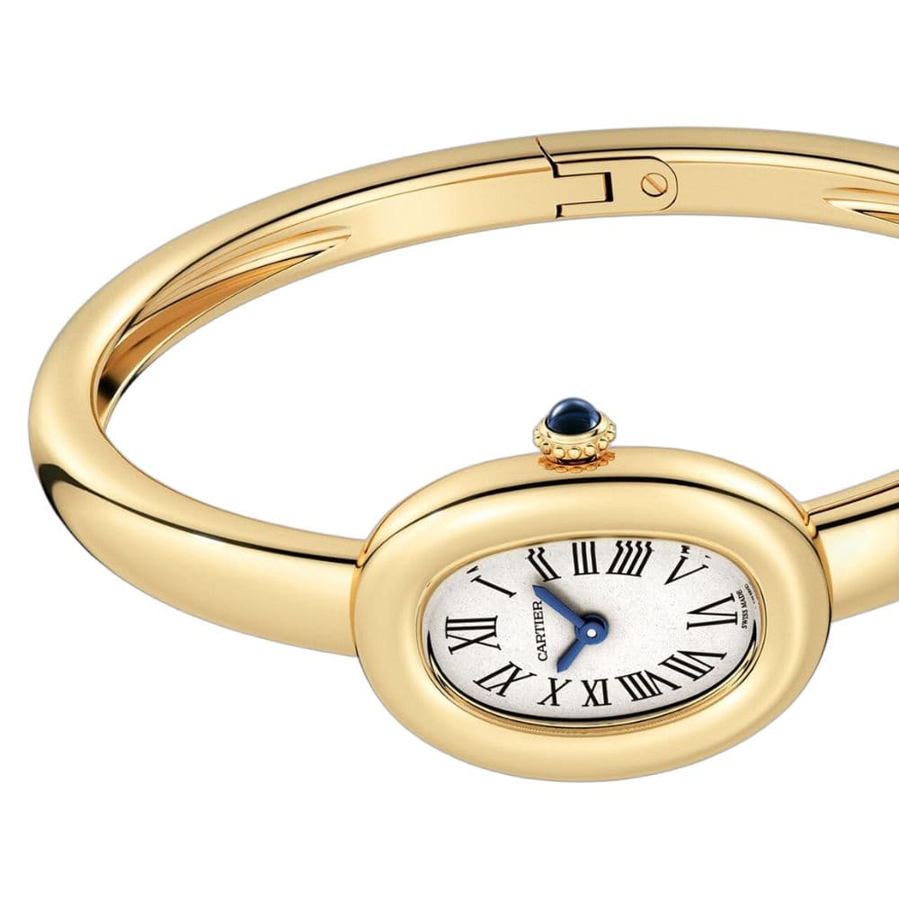 ساعت مچی کارتیر مینی بگنوار بنگل | Cartier Mini Baignoire Bangle | طلایی صفحه سفید مستر کوالیتی — تصویر ۲