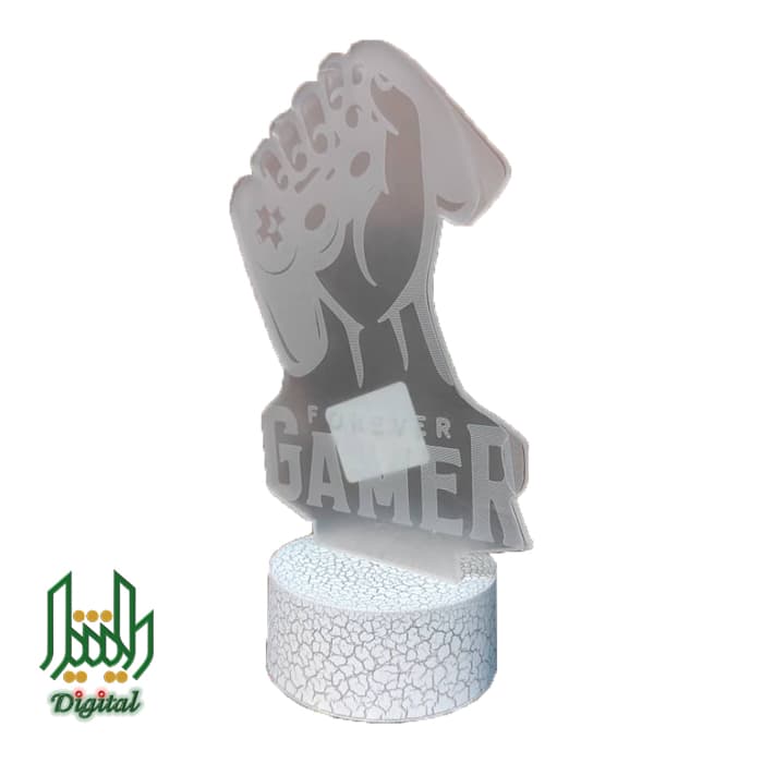 چراغ تزئینی 3D Lamp Illusion مدل LED طرح Forever Gamer — تصویر ۳