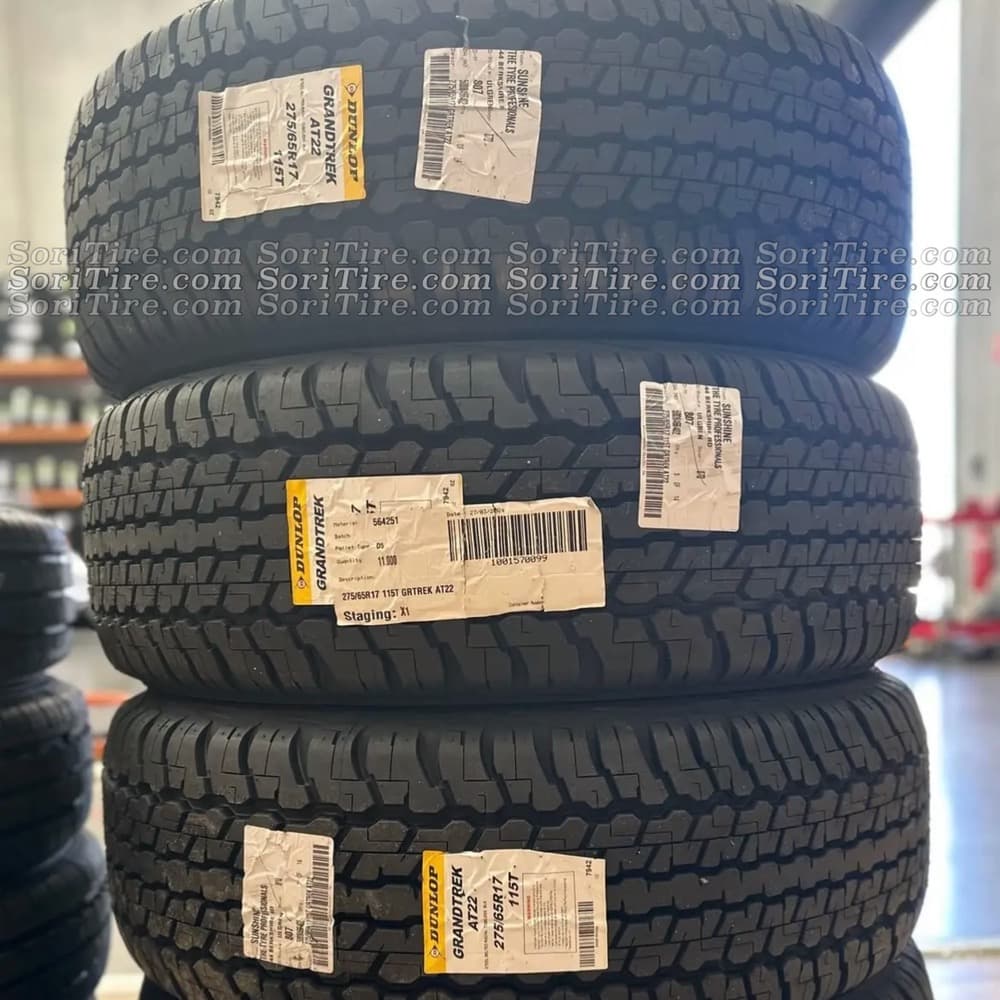 لاستیک دانلوپ ژاپن 275/65R17 گل AT22 تاریخ 2025 — تصویر ۳
