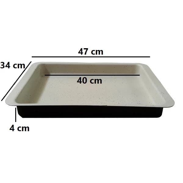 سینی فر مستطیل مدل کیک و لازانیا گرانیتی سایز بزرگ 30×40 — تصویر ۹