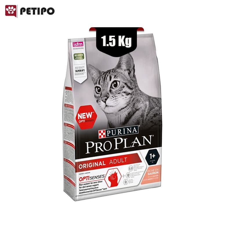 غذای خشک گربه بالغ طعم سالمون پروپلن (Pro Plan Original Adult Cat Opti Senses) وزن 1.5 کیلوگرم