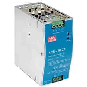 منبع تغذیه ریلی تک فاز 24 ولت 10 آمپر مینول MEAN WELL تیپ NDR-240-24