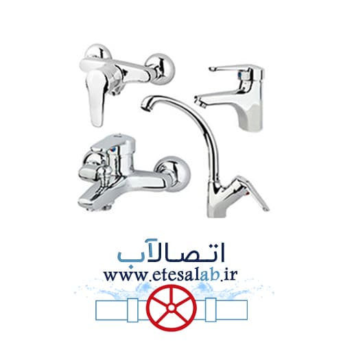 ست شیرآلات چهار تکه کروم راسان مدل پارمیس