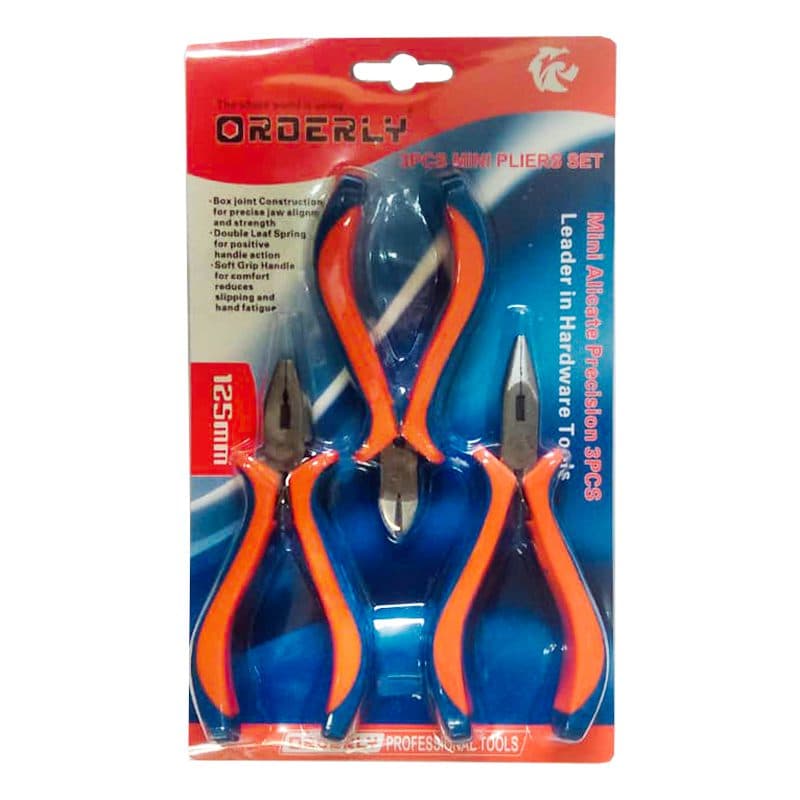 ست انبردست سیم چین و دم باریک الکترونیکی اوردرلی ORDERLY