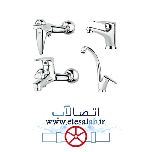 ست شیرآلات چهار تکه کروم راسان مدل درنا