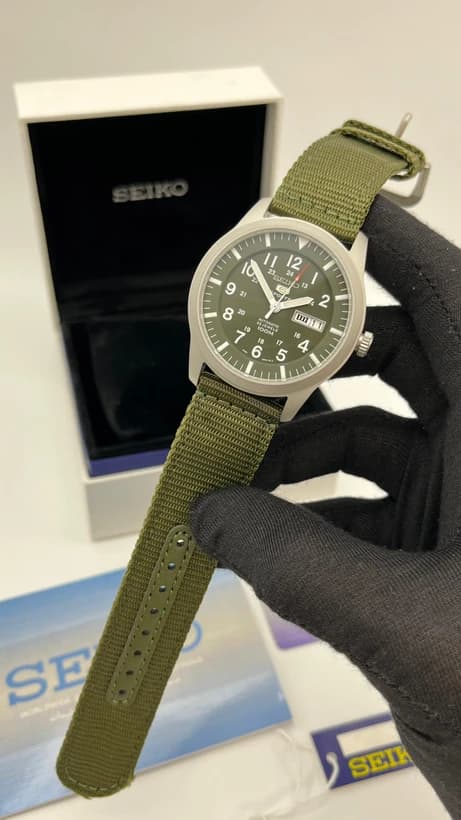 ساعت مچی سیکو ۵ میلیتاری | Seiko 5 Military | نقره ای مات صفحه سبز رپلیکا ایتالیا