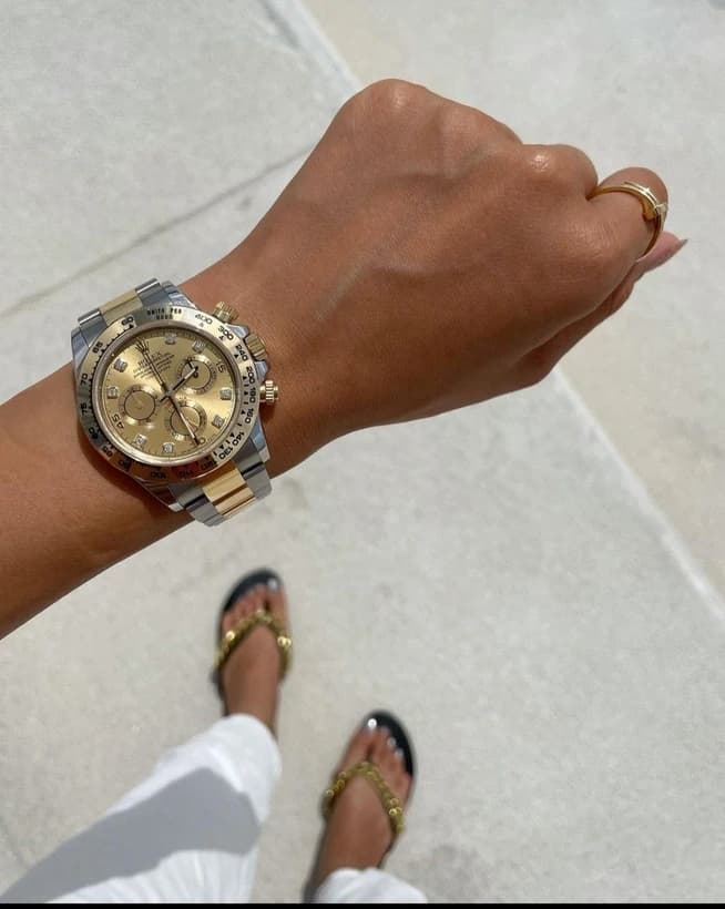 ساعت مچی رولکس دیتونا | Rolex Daytona | نقره ای صفحه طلایی کوارتز