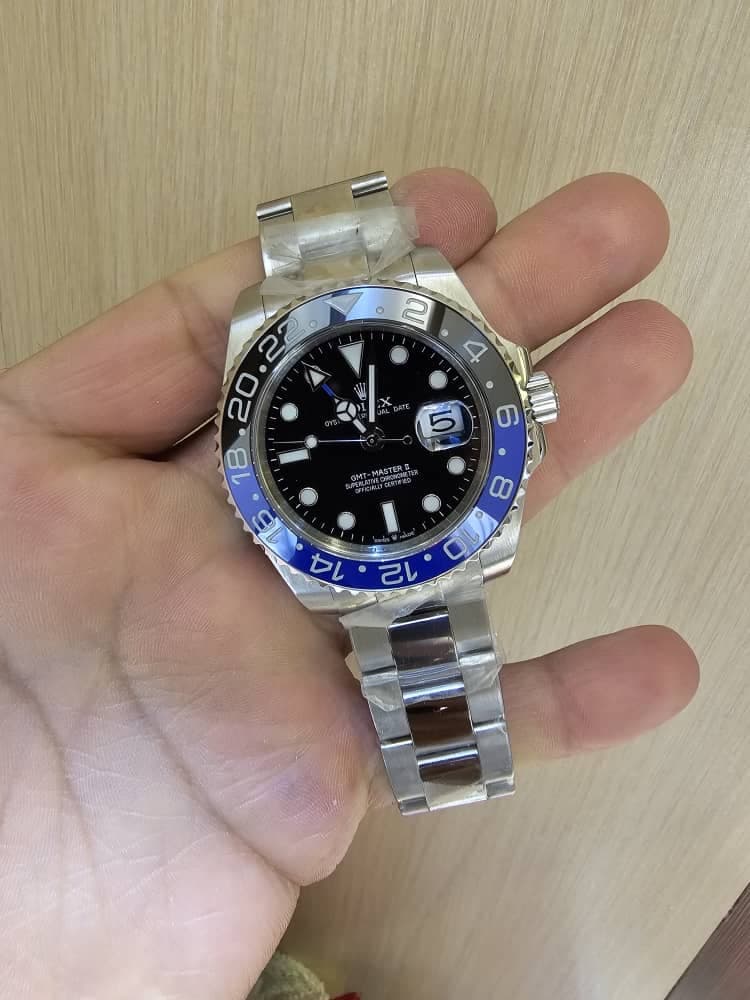 ساعت مچی رولکس جی‌ام‌تی مستر ۲ | Rolex GMT-Master II | نقره ای -مشکی-آبی صفحه مشکی مستر کوالیتی