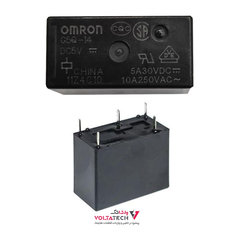رله پکیجی امرون 5 ولت 10 آمپر 5 پایه OMRON G5Q-14