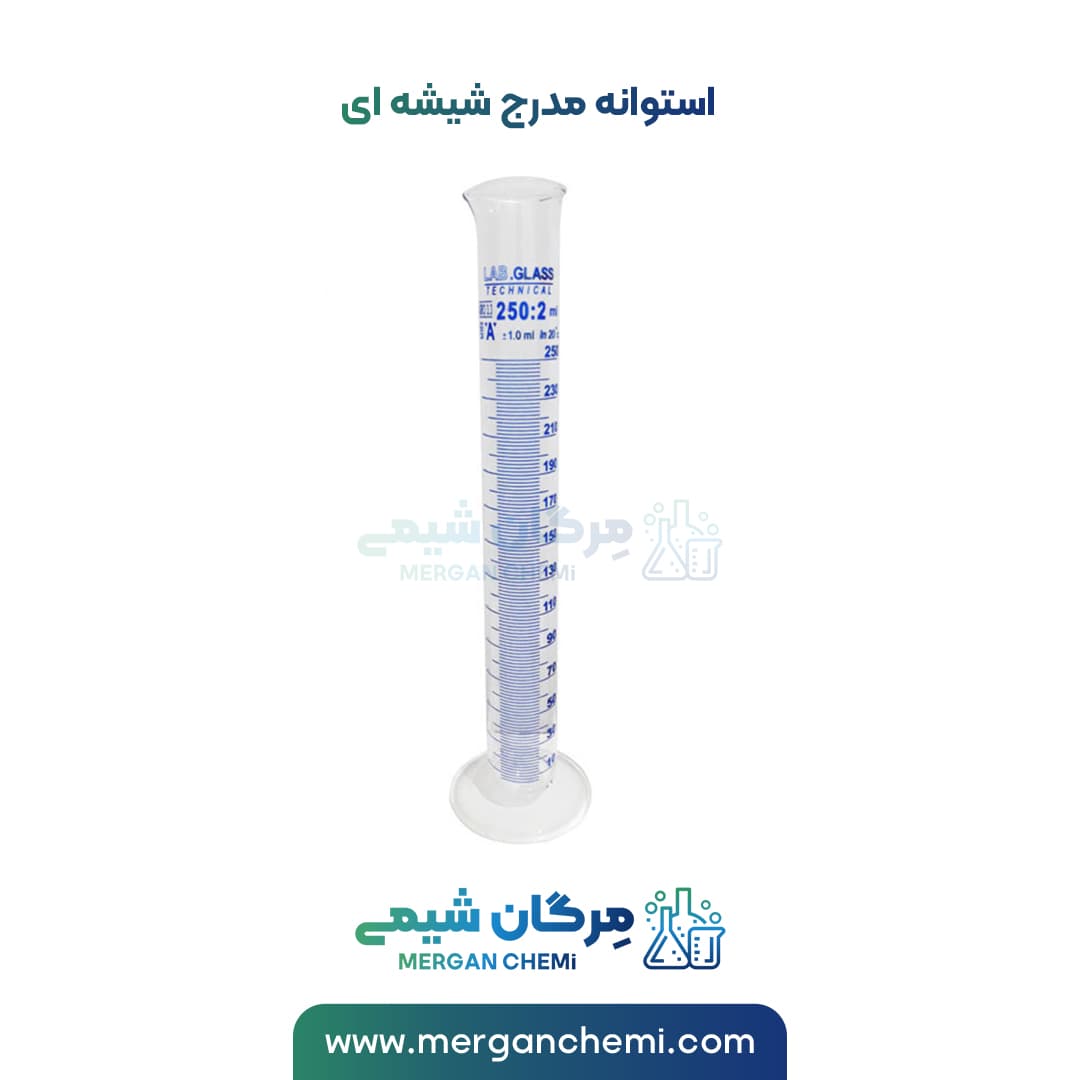 استوانه مدرج شیشه ای 100 میلی لیتری (مزور)