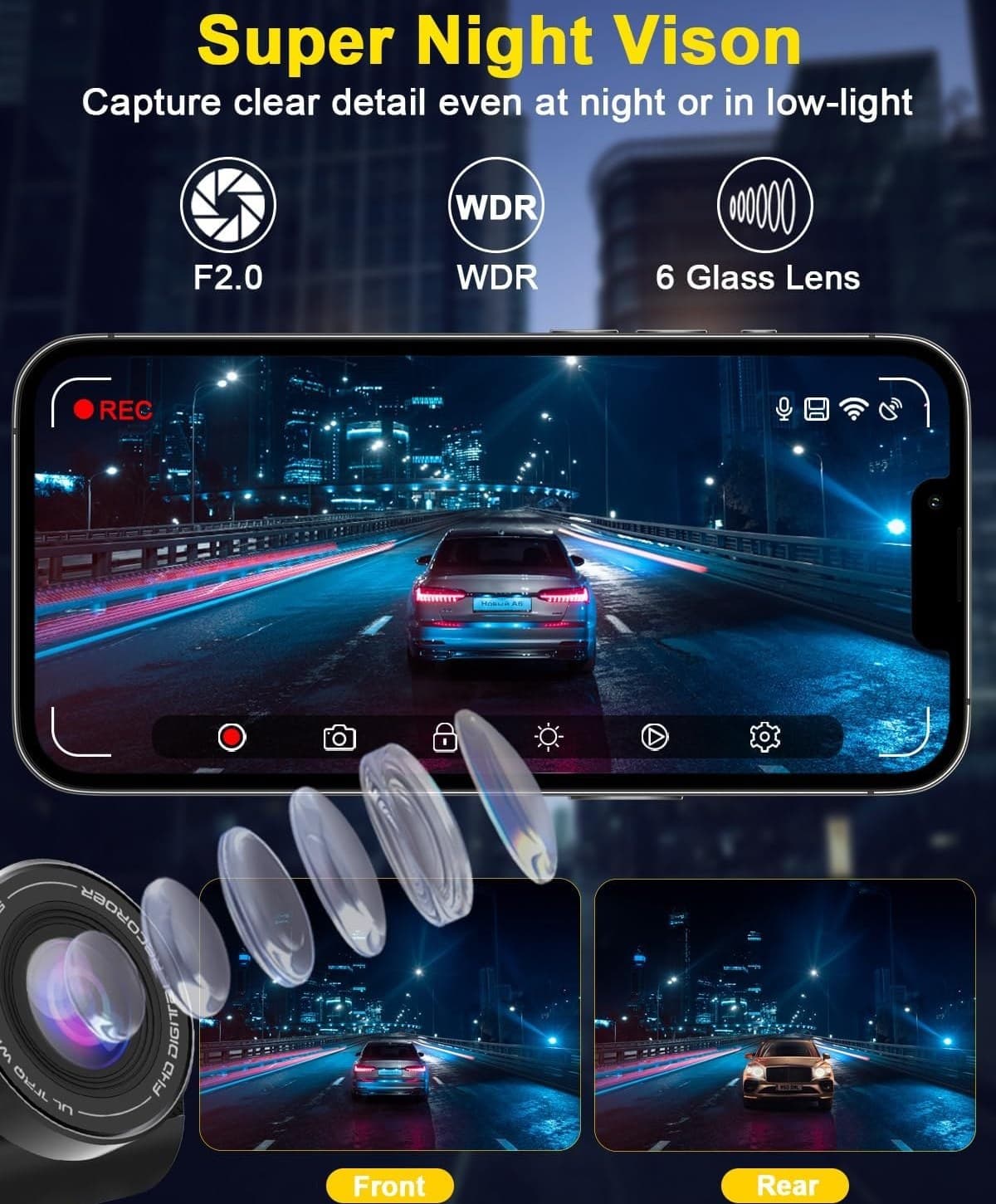 دوربین خودرو DISCOVERY کیفیت ULTRA HD 4K با جی پی اس — تصویر ۵