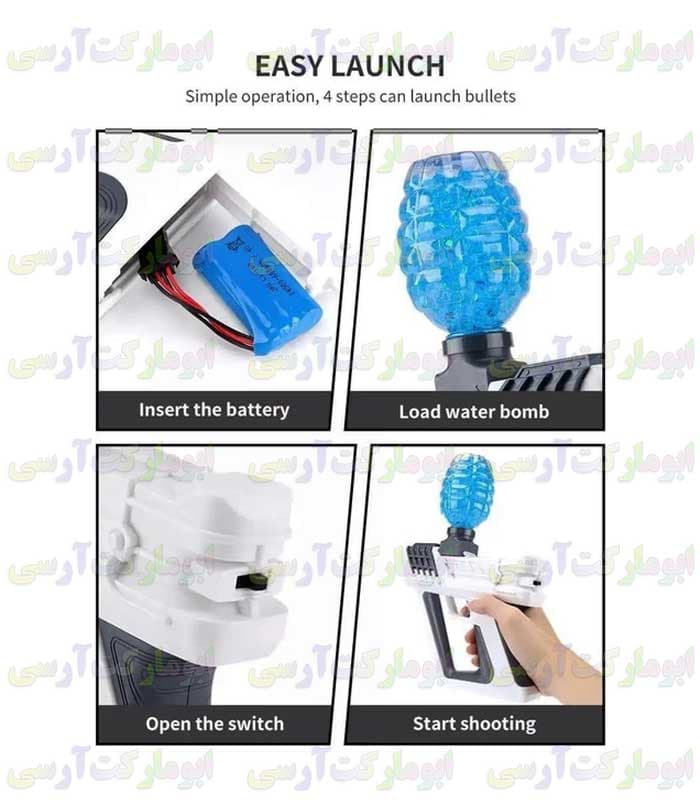 تفنگ فضایی شارژی تیر ژله ای انداز رگباری با باطری 7.4 ولتی سایز بزرگ(تکی بقیمت عمده) — تصویر ۵