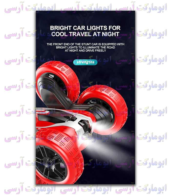 ماشین دیوانه 6 چرخ کنترلی شارژی چرخش 360 درجه فرکانس 2.4 گیگاهرتزی(فقط نارنجی) — تصویر ۶