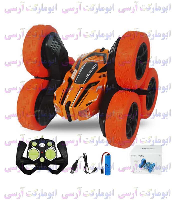ماشین دیوانه 6 چرخ کنترلی شارژی چرخش 360 درجه فرکانس 2.4 گیگاهرتزی(فقط نارنجی)