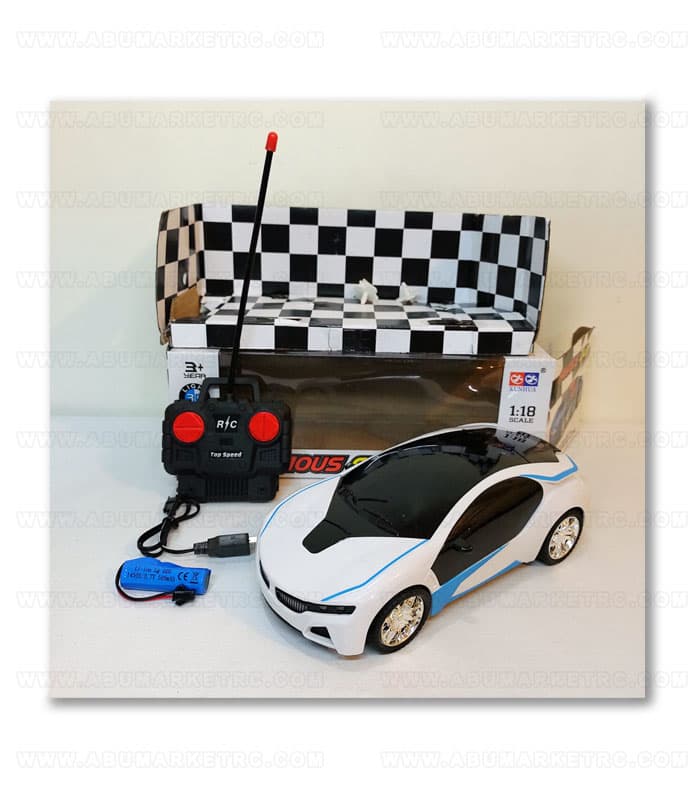 ماشین سواری BMW i8 شارژی کنترلی سرعتی 23 سانتی چراغ 3D(رنگ قرمز)