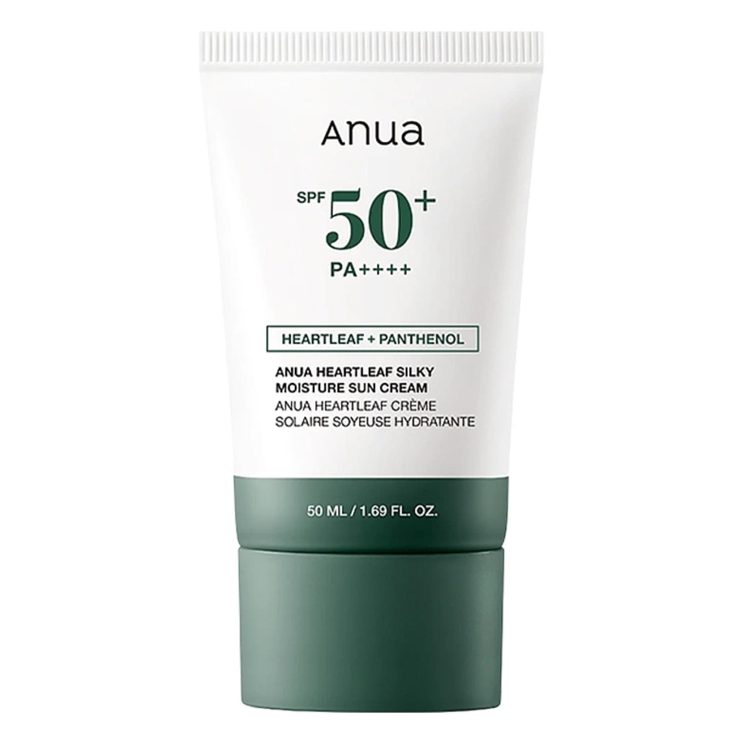 ضد آفتاب کرمی‌ مرطوب کننده SPF 50 آنوا Anua حاوی پانتنول مدل Heartleaf Sunscreen SPF50