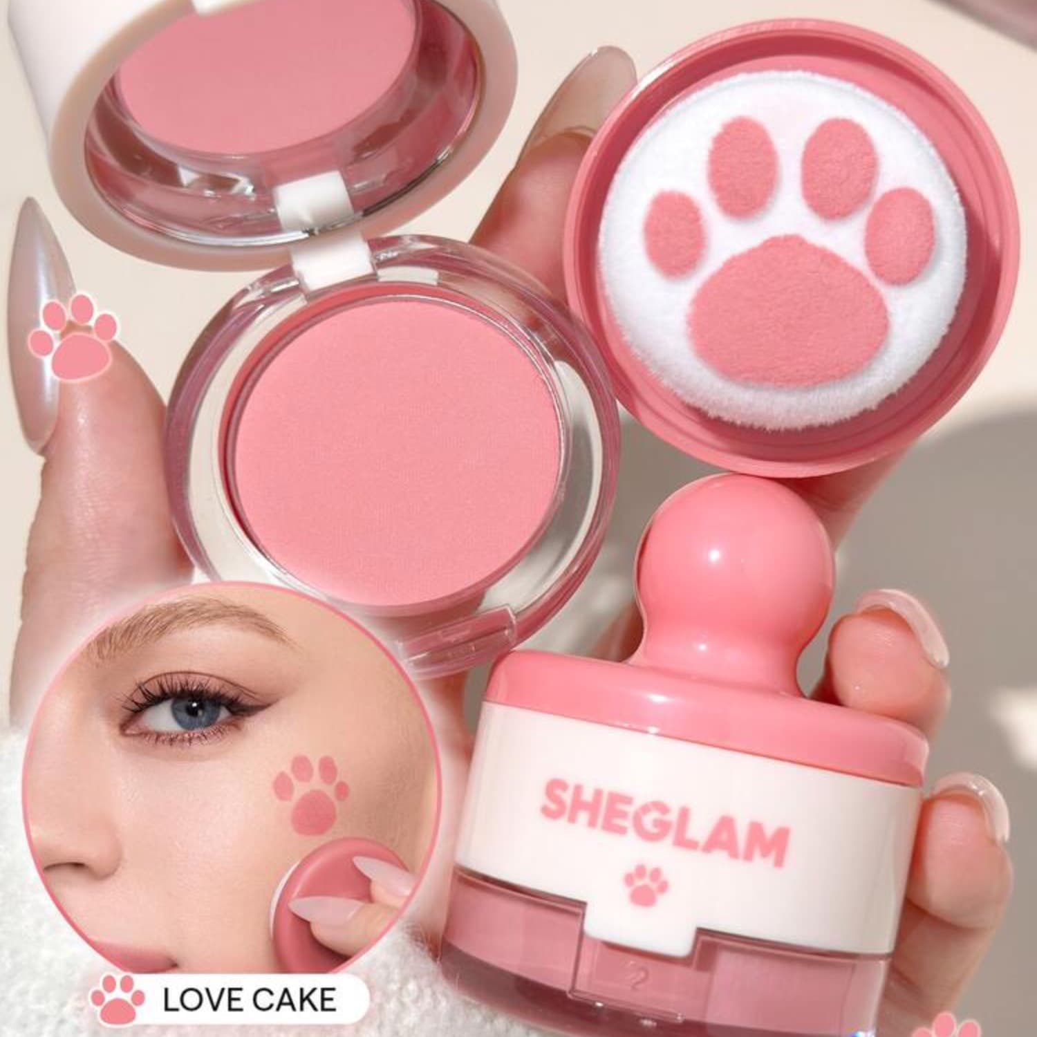 رژگونه پد دار طرح پنجه گربه شیگلم Sheglam مدل Cutie Paw Blush Stamp — تصویر ۵