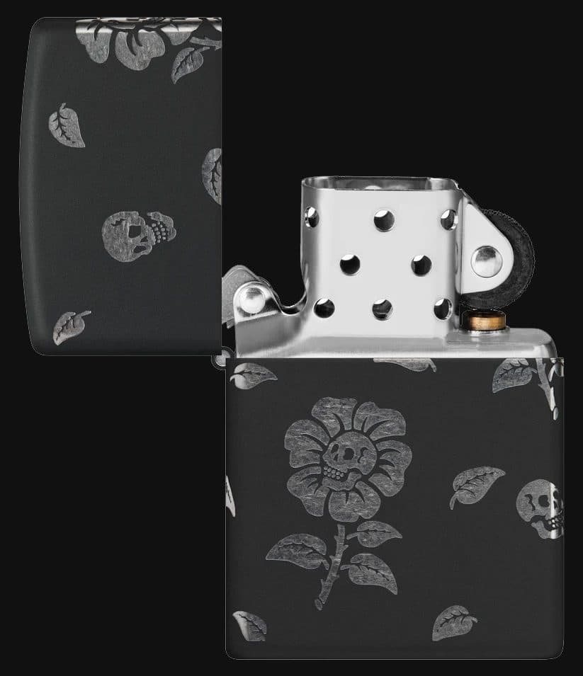 فندک زیپو مدل 48931 Flower Skulls — تصویر ۵