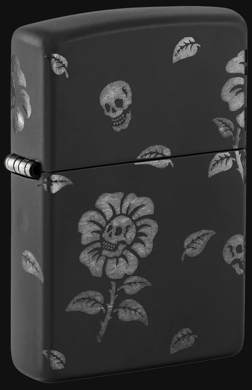 فندک زیپو مدل 48931 Flower Skulls