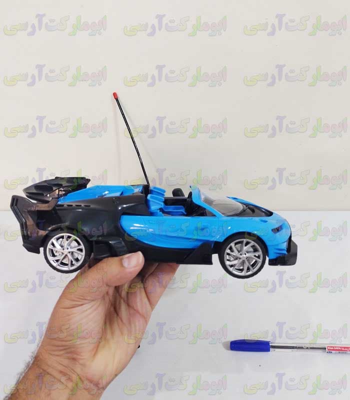 ماشین بوگاتی کروک کنترلی شارژی سرعتی سایز بزرگ(28 سانتی) چراغ دار خارجی — تصویر ۵