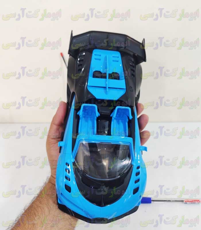 ماشین بوگاتی کروک کنترلی شارژی سرعتی سایز بزرگ(28 سانتی) چراغ دار خارجی — تصویر ۶