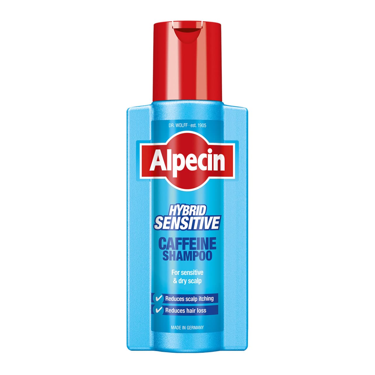 شامپو ضدریزش و آبرسان کافئین HYBRID SENSITIVE آلپسین Alpecin