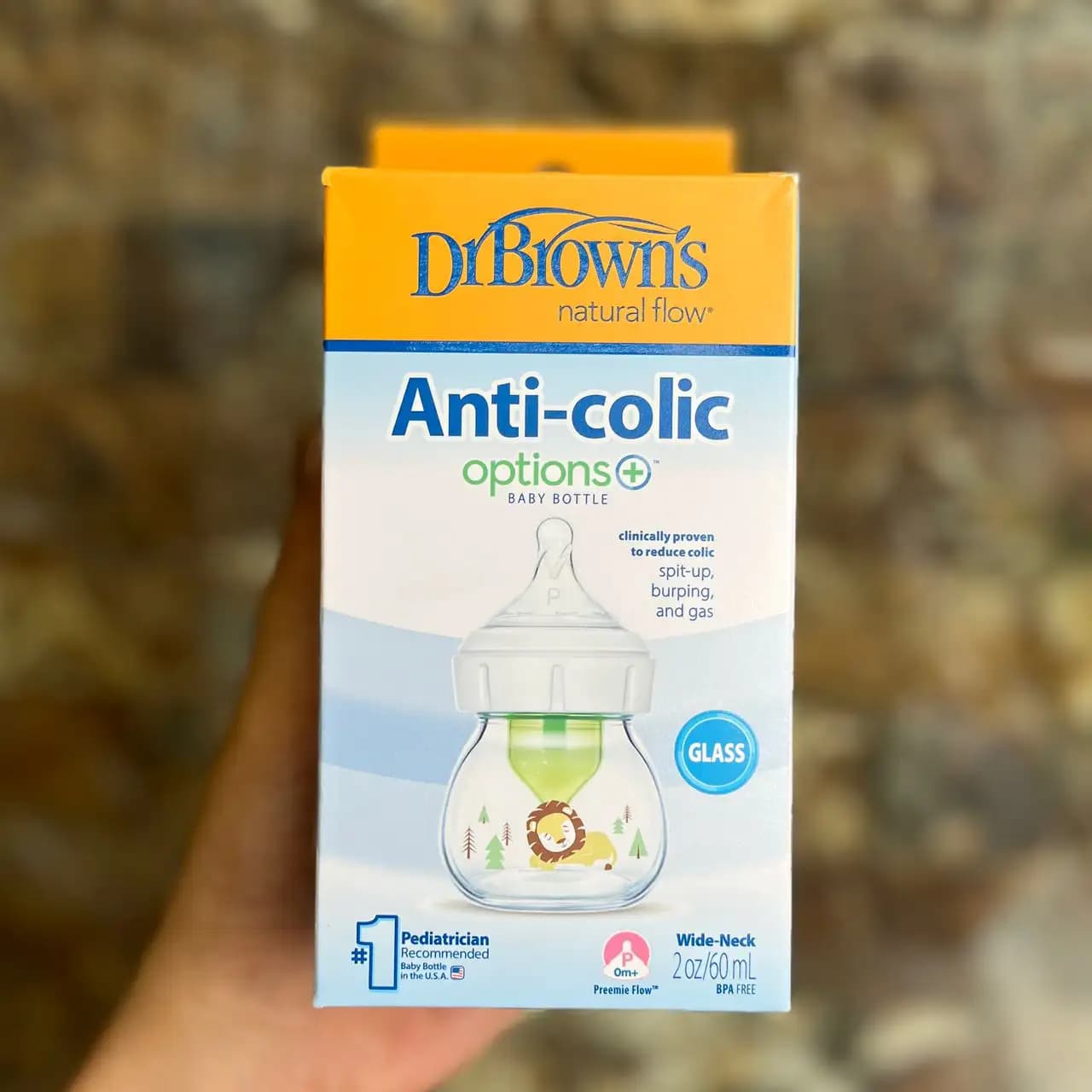شیشه شیر پیرکس ۶۰ میل پهن دکتر براون Dr Brown’s طرح شیر — تصویر ۳