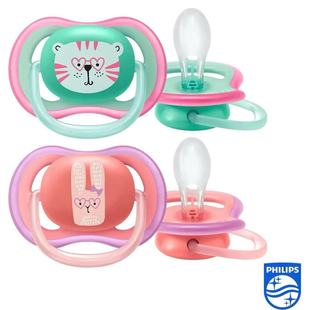 پستانک ۲ عددی +۱۸ ماه فیلیپس اونت philips avent طرح گربه و خرگوش — تصویر ۳