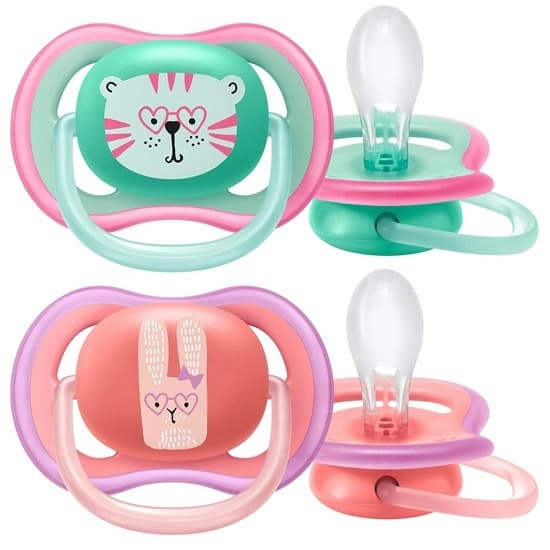 پستانک ۲ عددی +۱۸ ماه فیلیپس اونت philips avent طرح گربه و خرگوش