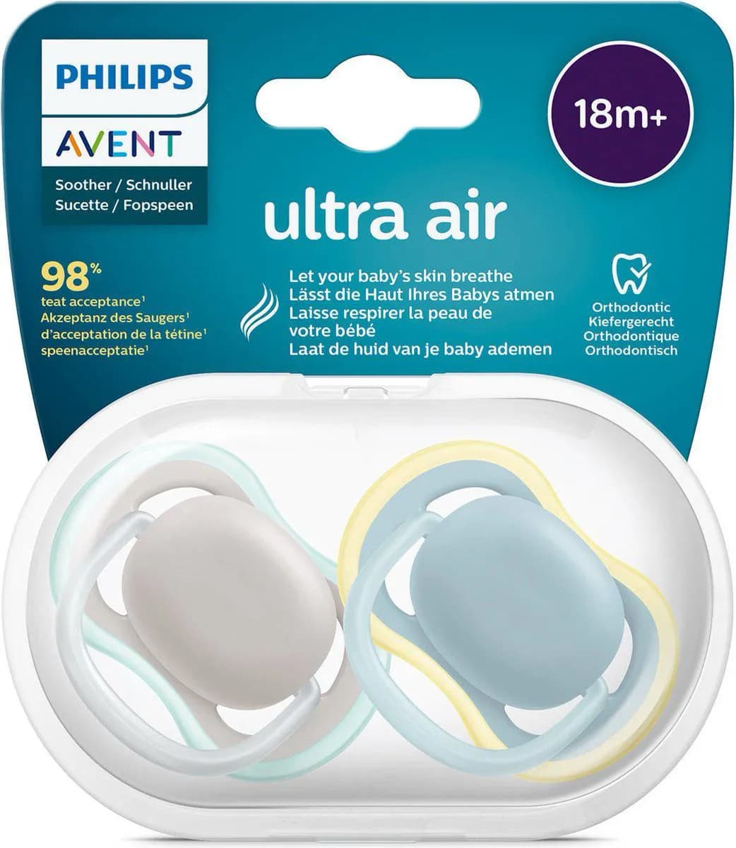 پستانک ۲ عددی +۱۸ ماه فیلیپس اونت Philips Avent ساده بالای ۱۸ ماه — تصویر ۲