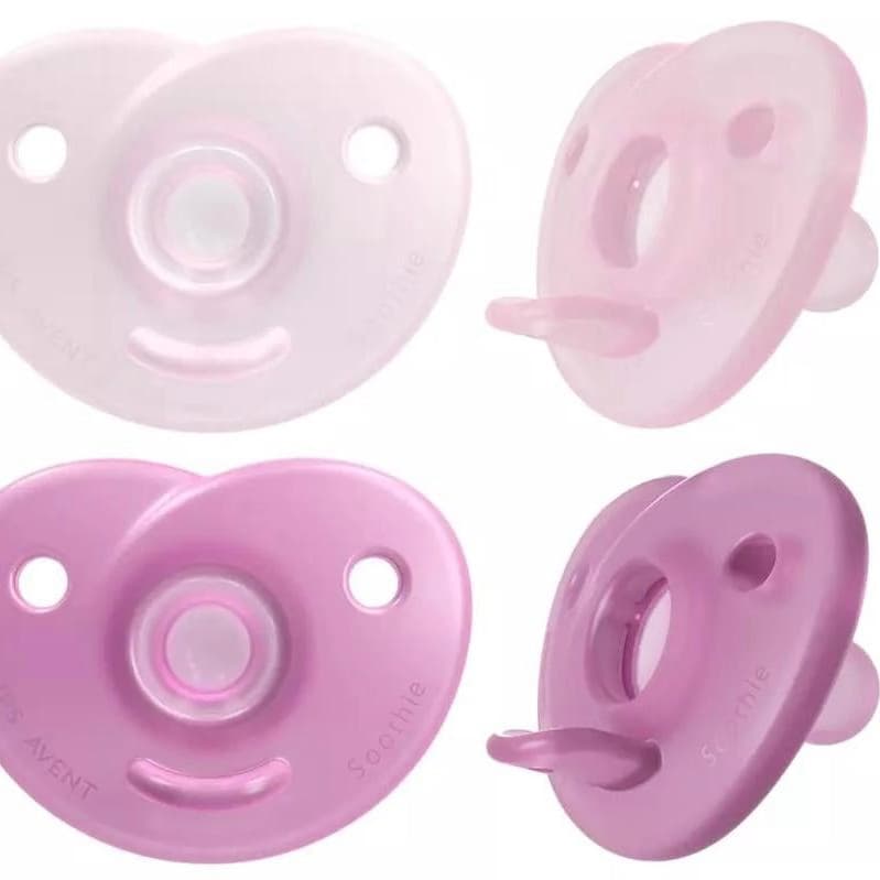 پستانک تمام سیلیکونی اونت 0 تا 6 ماه Soothie Philips Avent صورتی — تصویر ۴