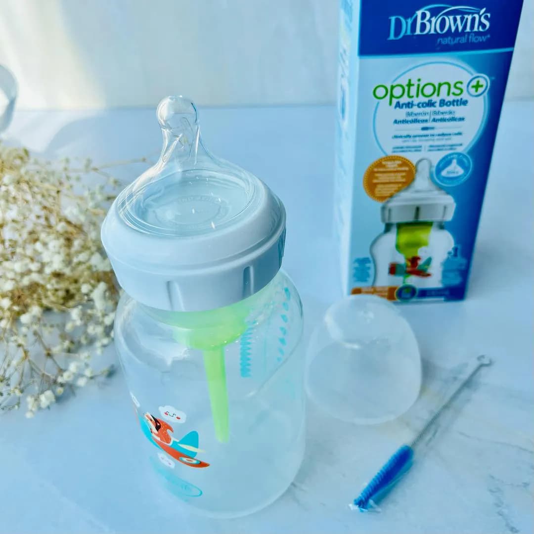 شیشه شیر طلقی ۳۳۰ میل آپشن پلاس دکتر براون Dr Brown’s طرح خلبان — تصویر ۴