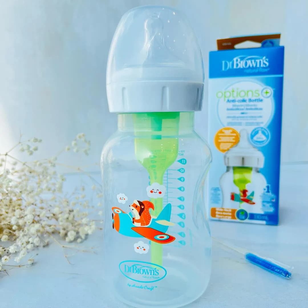 شیشه شیر طلقی ۳۳۰ میل آپشن پلاس دکتر براون Dr Brown’s طرح خلبان — تصویر ۵
