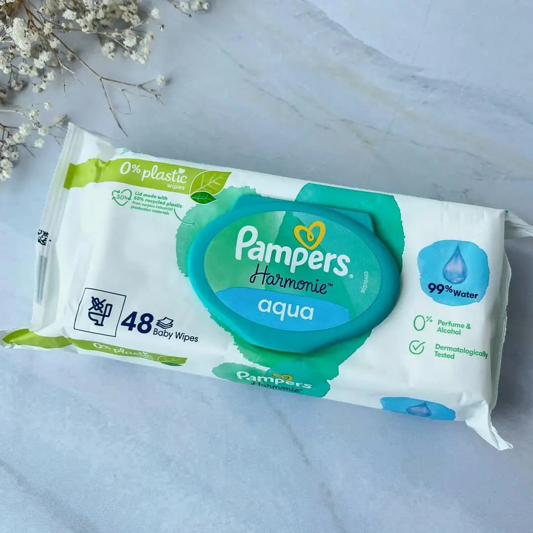 دستمال مرطوب پمپرز ۹۹ درصد آب آکوا pampers