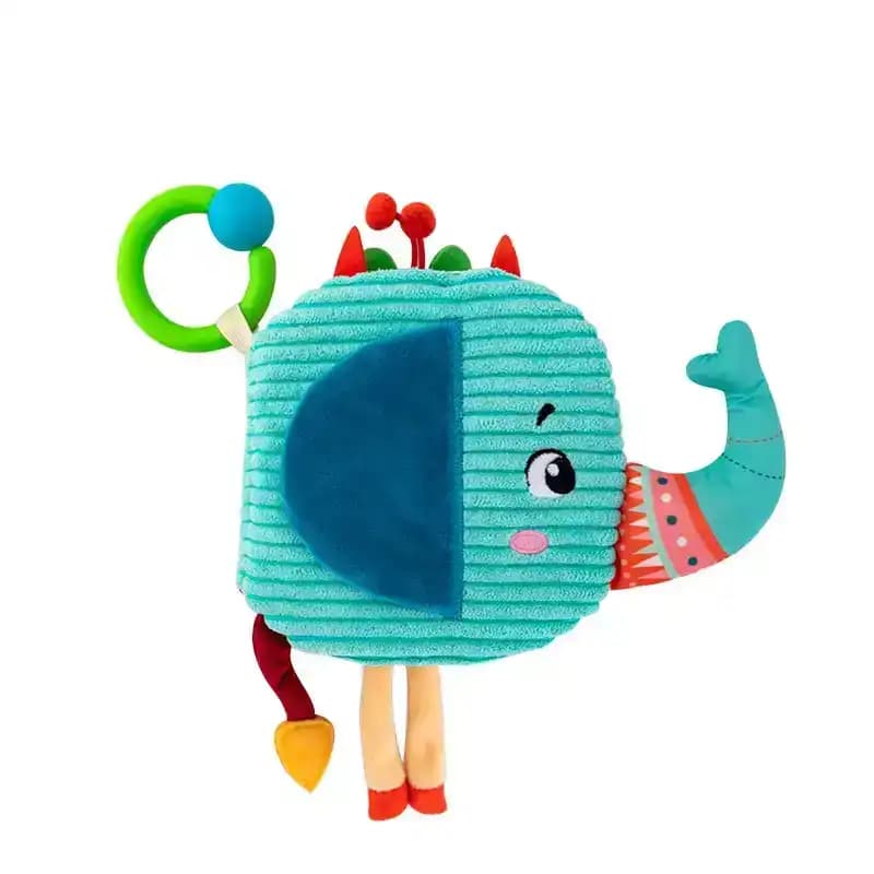 کتاب نوزاد پارچه ای جغجغه ای طرح فیل Happy Monkey