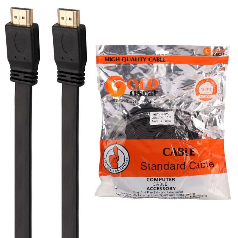 کابل اچ دی ام ای فلت 10 متری GOLD OSCAR HDMI — تصویر ۵