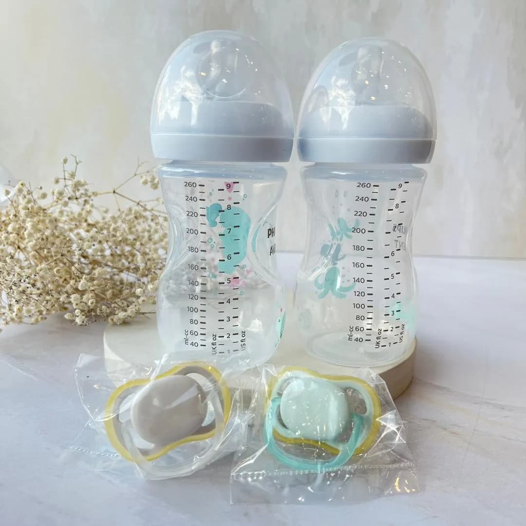 شیشه شیر اونت ‌۲۶۰ میل طرحدار نچرال ریسپانس ۲ عددی+پستانک Avent — تصویر ۷