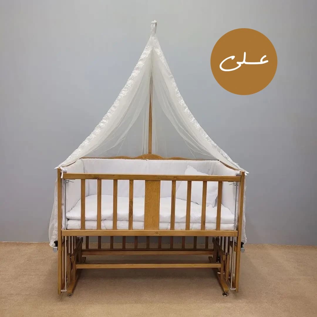 تخت کنار مادر چوبی نوزاد تا پنج سالگی سایز ۶۵*۱۲۵ سلیکا Solika — تصویر ۵