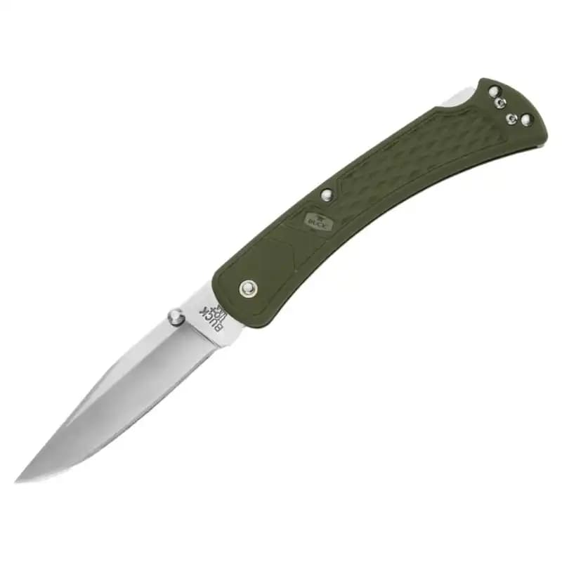چاقوی جیبی باک مدل 110 اسلیم Buck 110 Slim رنگ سبز زیتونی