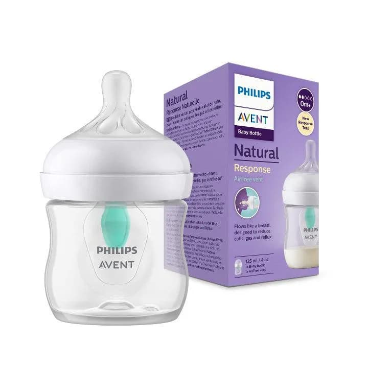 شیشه شیر سوپاپ دار فیلیپس اونت نچرال ریسپانس ۱۲۵ میل Avent