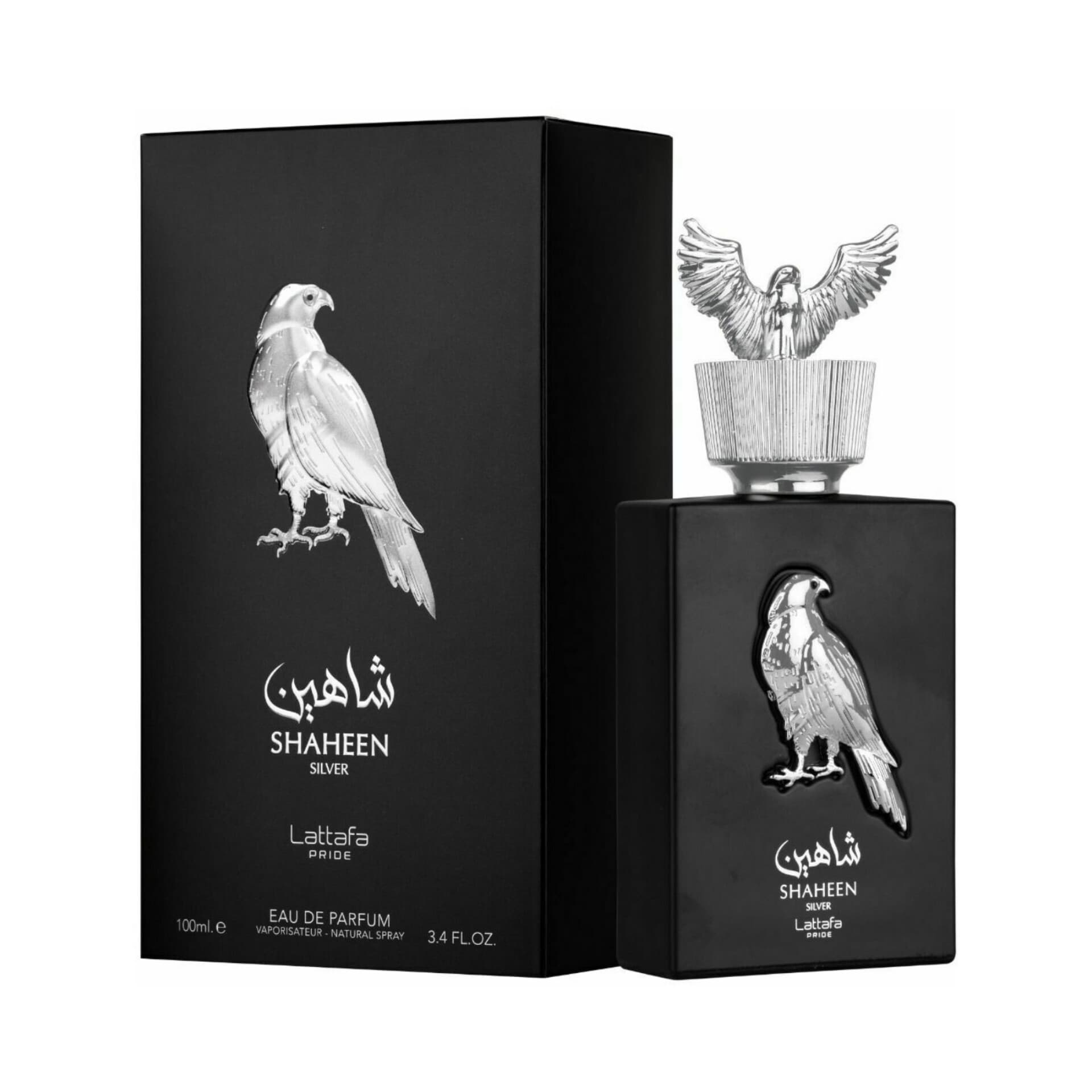 ادوپرفیوم مردانه شاهین SHAHEEN SILVER لطافه Lattafa حجم 100 میلی لیتر