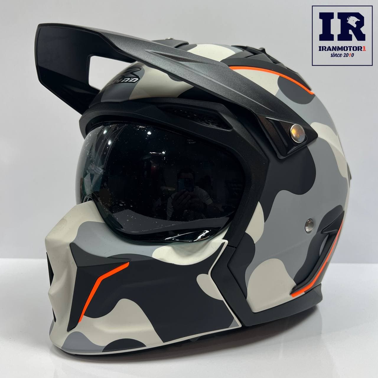 کلاه کاسکت فک جدا شونده راپیدو RAPIDO کد 890 – طوسی چیریکی — تصویر ۳