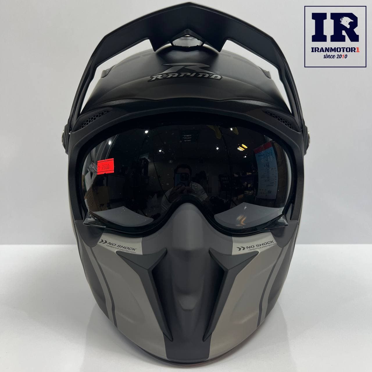 کلاه کاسکت فک جدا شونده راپیدو RAPIDO کد 890 – مشکی خاکستری — تصویر ۴